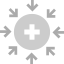White cross in grey circle icon